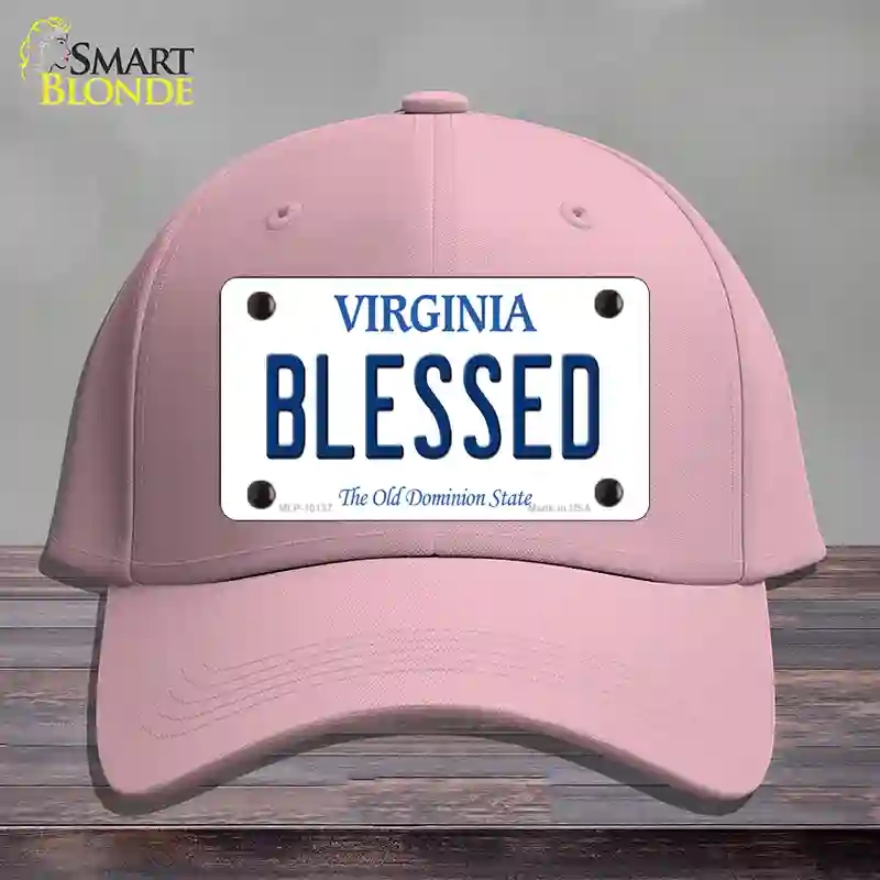 HAT05-MLP-10137 Blessed Virginia Novelty License Plate Hat, Cotton - Pink