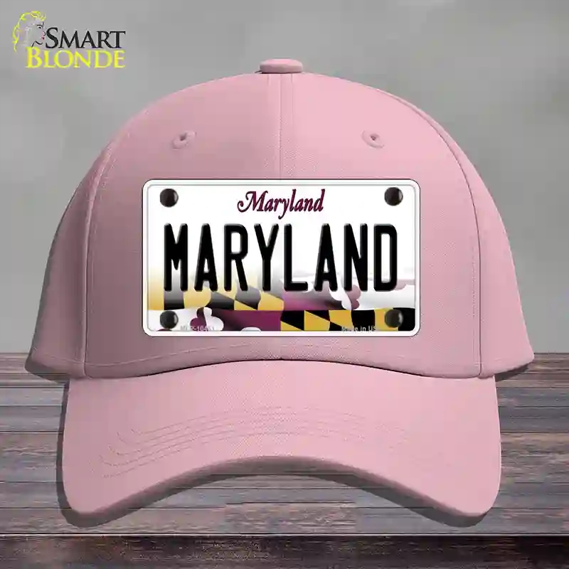 HAT05-MLP-10461 Maryland State MD Novelty License Plate Hat, Cotton - Pink