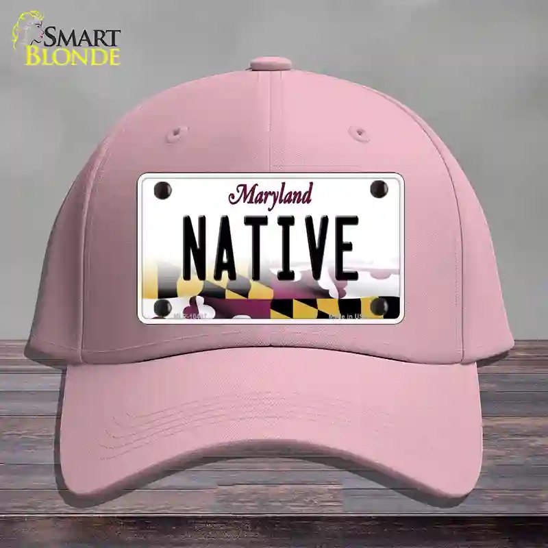 HAT05-MLP-10497 Native Maryland Novelty License Plate Hat, Cotton - Pink