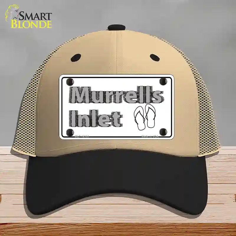 HAT02-MLP-12161 Murrells Inlet SC Novelty License Plate Hat, Mesh - Khaki & Black