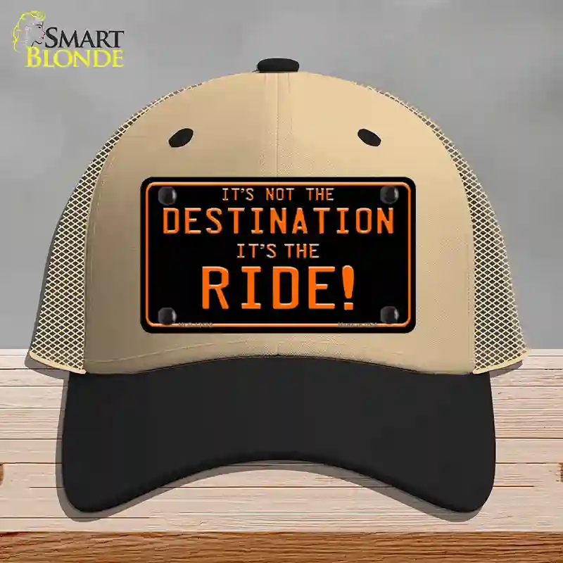 HAT02-MLP-12189 Its Not the Destination Novelty License Plate Hat, Mesh - Khaki & Black