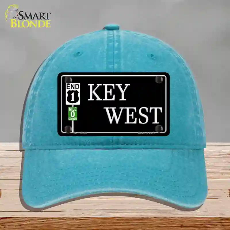 HAT10-MLP-11649 Key West Highway Novelty License Plate Hat Sign, Unconstructed Cotton - Lake Blue
