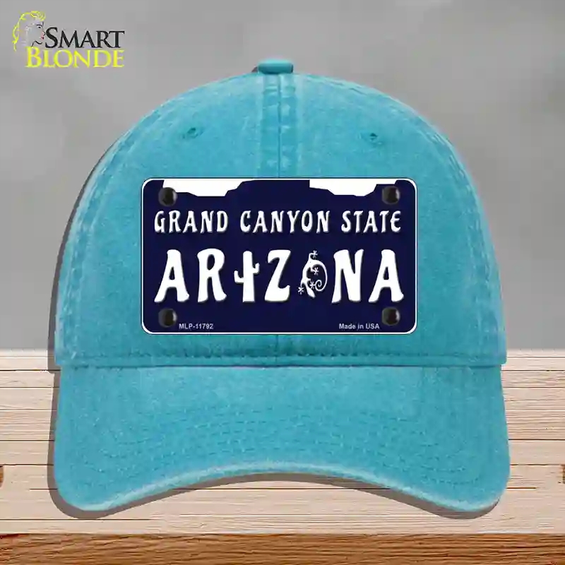 HAT10-MLP-11792 Arizona Grand Canyon State Novelty License Plate Hat, Unconstructed Cotton - Lake Blue