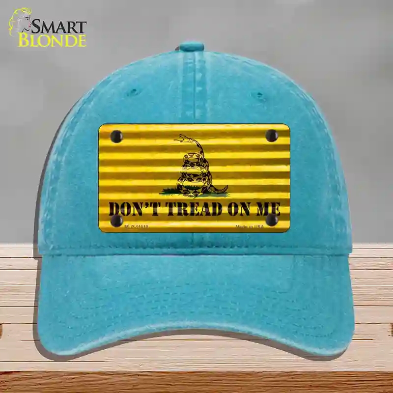 HAT10-MLP-11810 Dont Tread on Me Novelty License Plate Hat, Unconstructed Cotton - Lake Blue