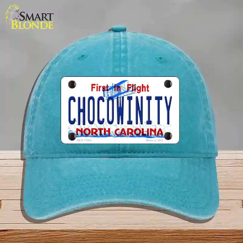 HAT10-MLP-11854 Chocowinity North Carolina Novelty License Plate Hat, Unconstructed Cotton - Lake Blue