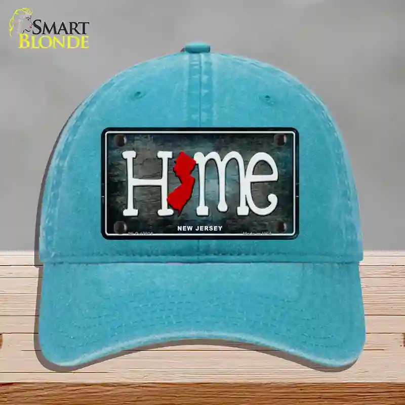 HAT10-MLP-12021   Jersey Home State Outline Novelty License Plate Hat, Unconstructed Cotton - Lake Blue