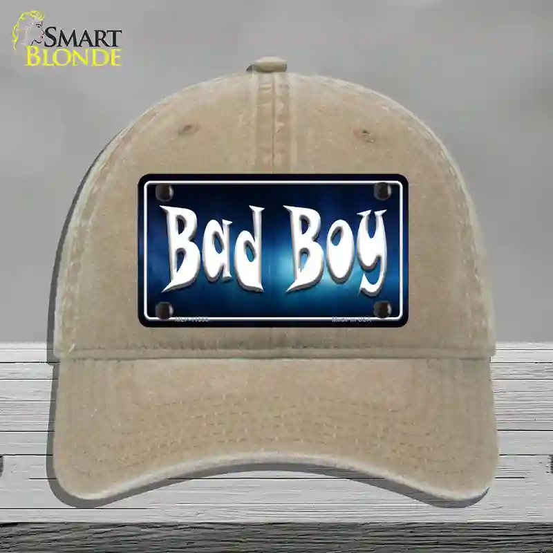 HAT09-MLP-11555 Bad Boy Novelty License Plate Hat, Unconstructed Cotton - Khaki