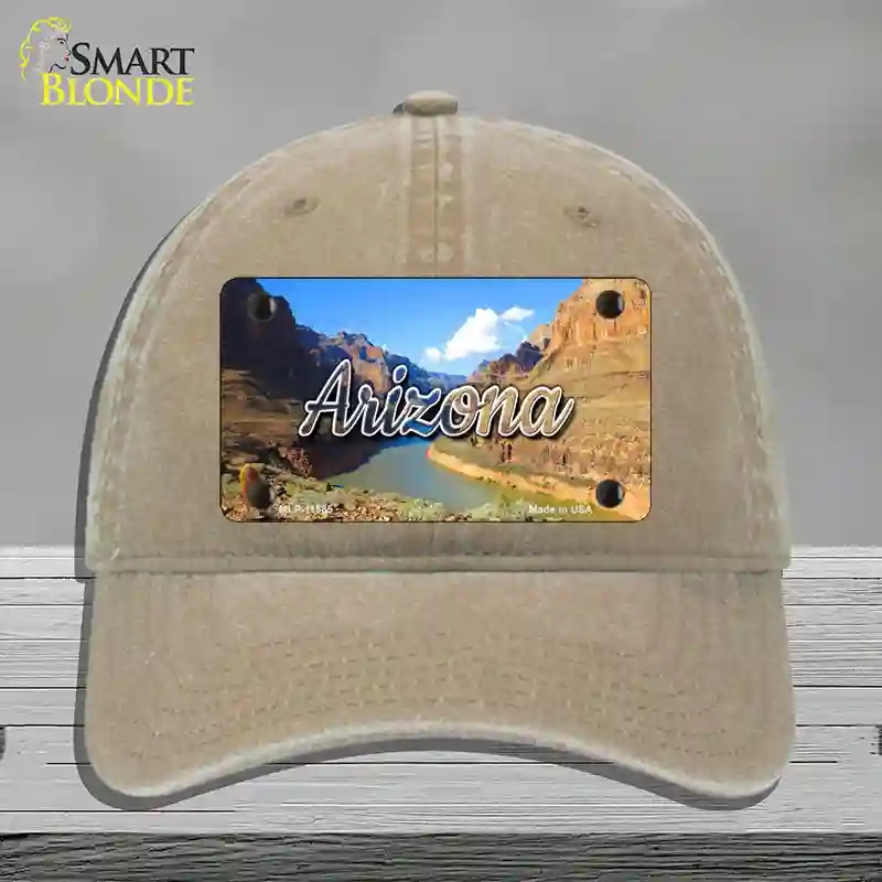 HAT09-MLP-11585 Arizona Canyon State Novelty License Plate Hat, Unconstructed Cotton - Khaki