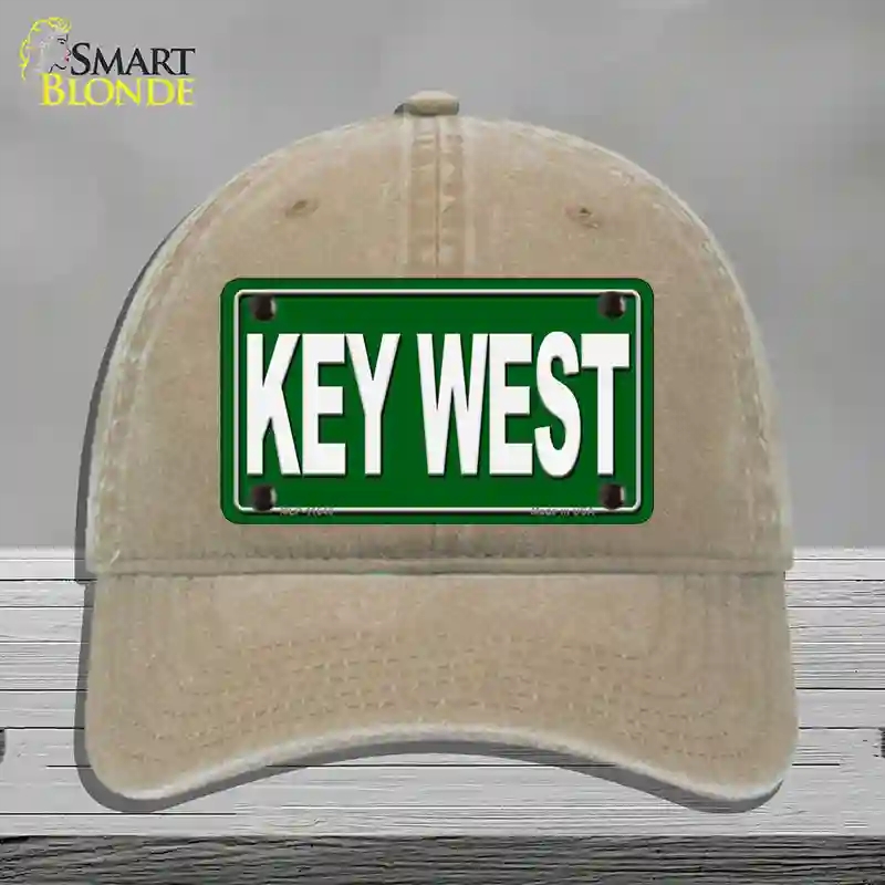 HAT09-MLP-11648 Key West Novelty License Plate Hat, Unconstructed Cotton - Khaki