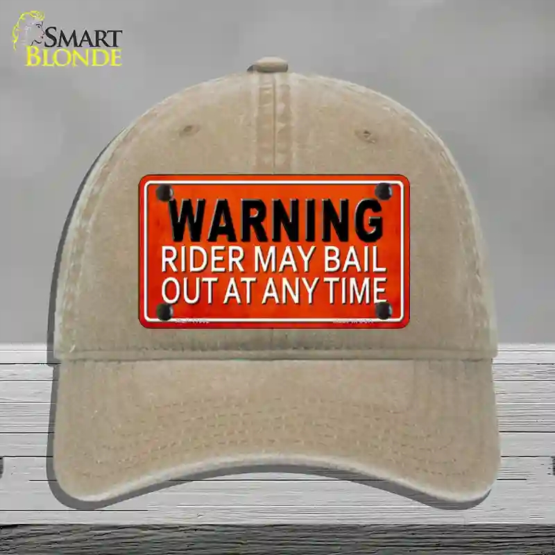 HAT09-MLP-11662 Rider May Bail Novelty License Plate Hat, Unconstructed Cotton - Khaki