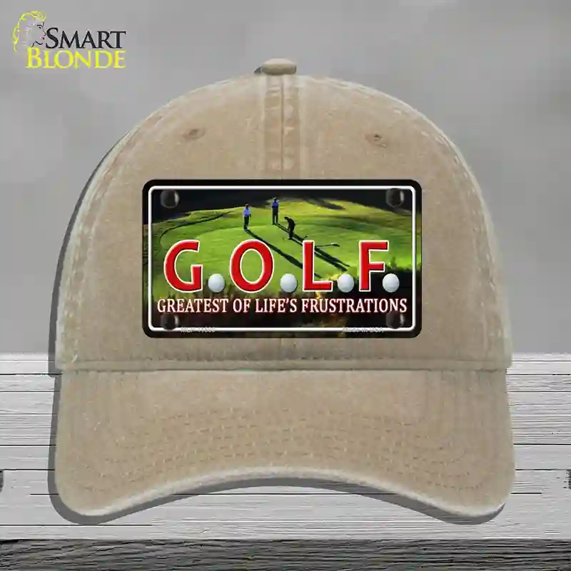 HAT09-MLP-11680 Golf Novelty License Plate Hat, Unconstructed Cotton - Khaki