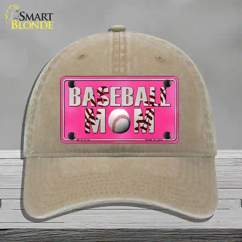 HAT09-MLP-1174 Baseball Mom Novelty License Plate Hat, Unconstructed Cotton - Khaki