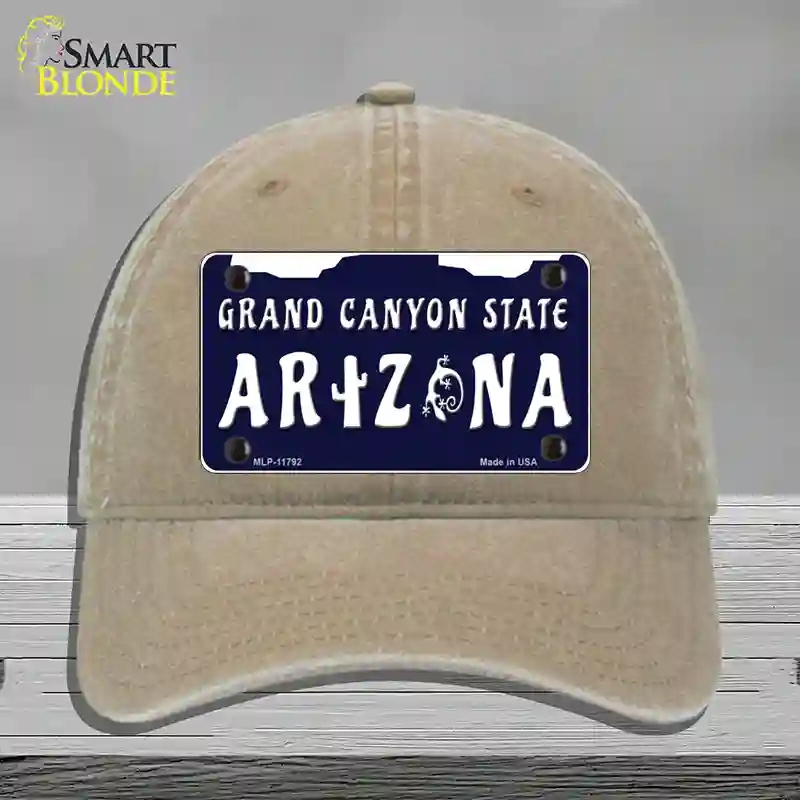 HAT09-MLP-11792 Arizona Grand Canyon State Novelty License Plate Hat, Unconstructed Cotton - Khaki
