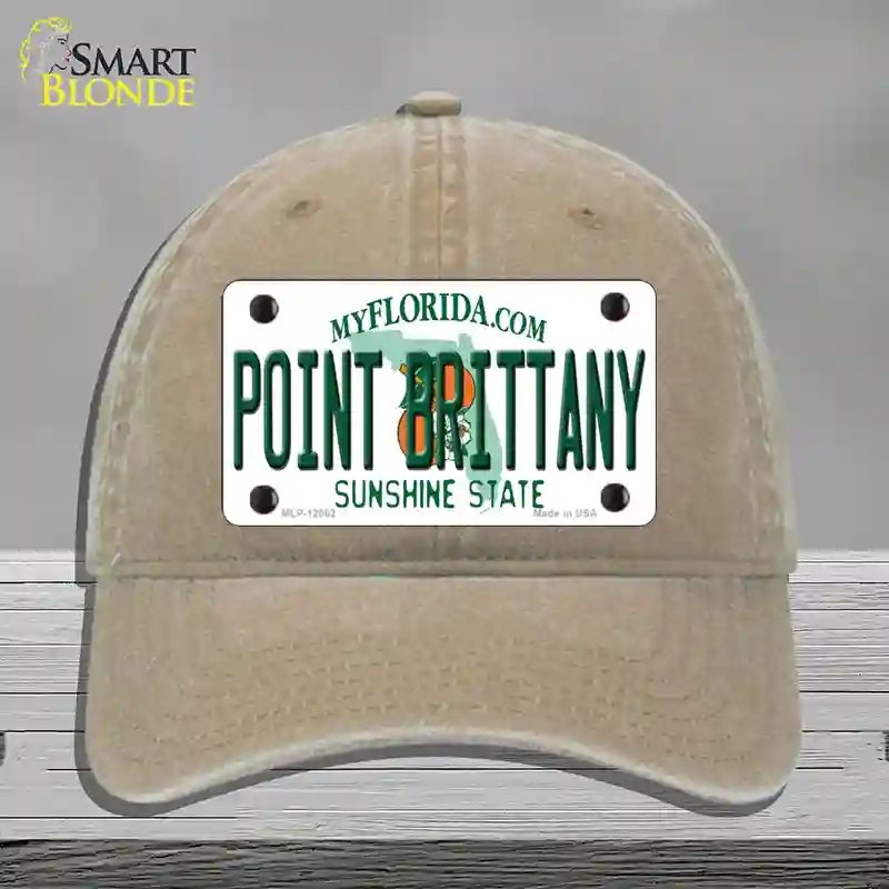 HAT09-MLP-12062 Florida Point Brittany Novelty License Plate Hat, Unconstructed Cotton - Khaki
