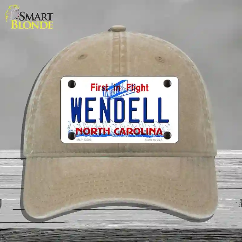 HAT09-MLP-12295 North Carolina Wendell Novelty License Plate Hat, Unconstructed Cotton - Khaki
