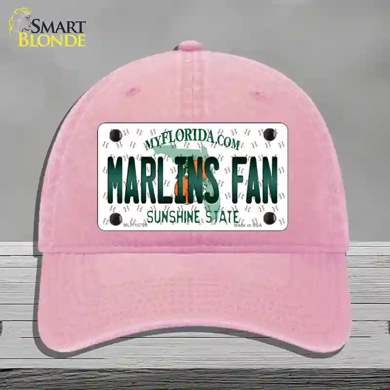 HAT12-MLP-10799 Marlins Fan Florida Novelty License Plate Hat, Unconstructed Cotton - Pink