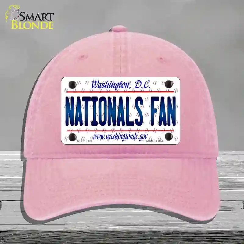HAT12-MLP-10805 Nationals Fan Washington DC Novelty License Plate Hat, Unconstructed Cotton - Pink