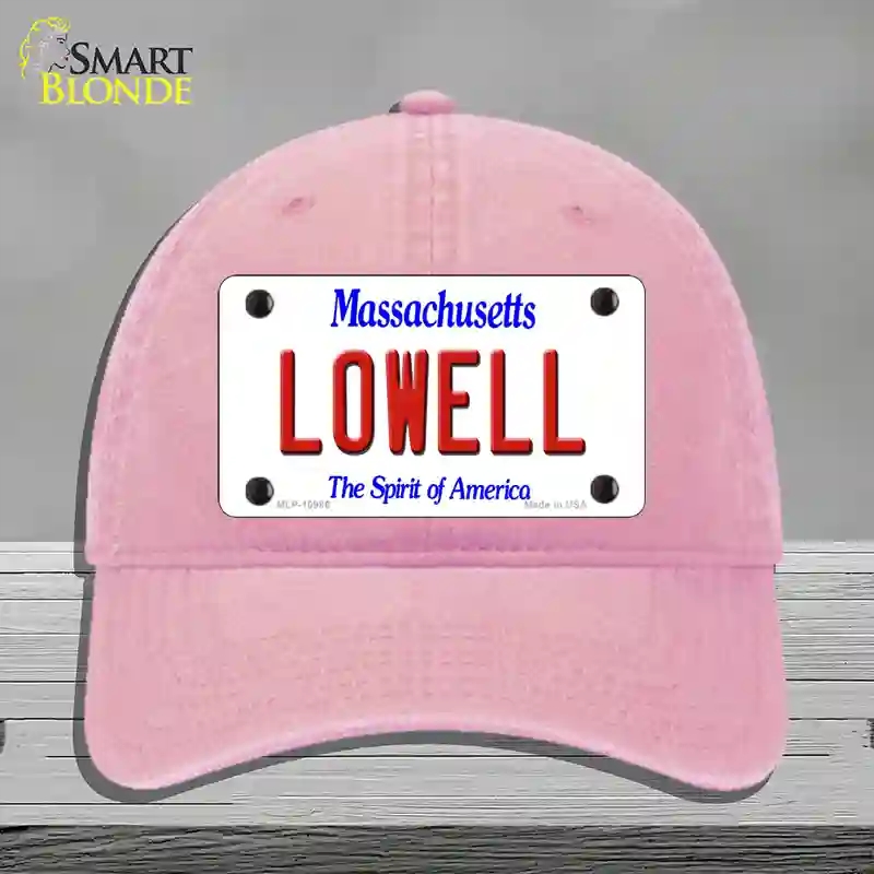 HAT12-MLP-10986 Lowell Massachusetts Novelty License Plate Hat, Unconstructed Cotton - Pink