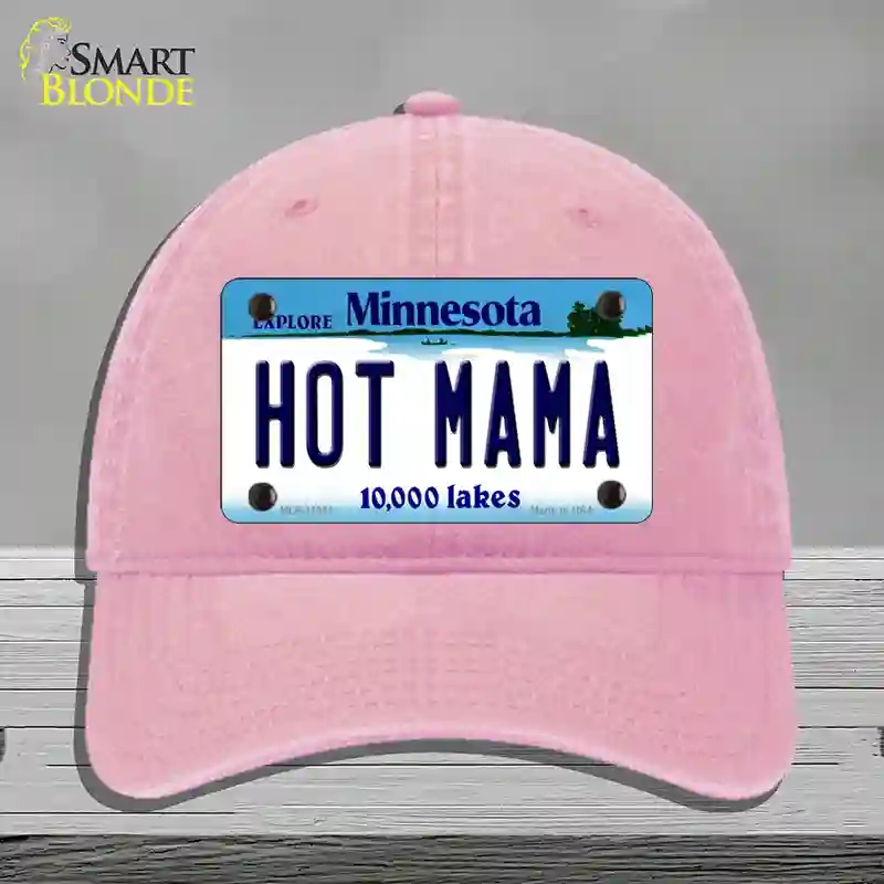 HAT12-MLP-11061 Hot Mama Minnesota State Novelty License Plate Hat, Unconstructed Cotton - Pink