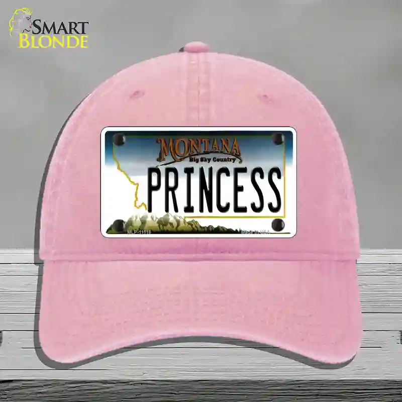 HAT12-MLP-11116 Princess Montana State Novelty License Plate Hat, Unconstructed Cotton - Pink