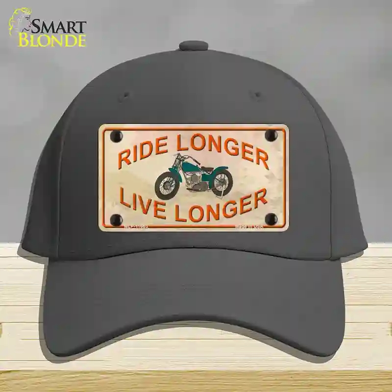 HAT04-MLP-11663 Ride Longer Live Longer Novelty License Plate Hat, Cotton - Charcoal