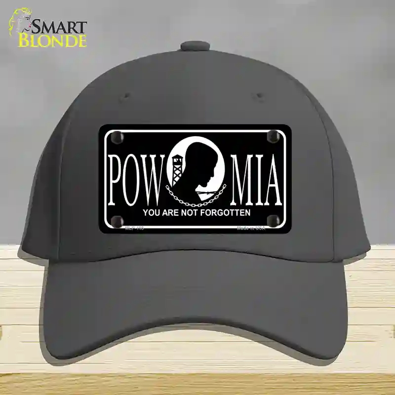 HAT04-MLP-118 POW-MIA Novelty License Plate Hat, Cotton - Charcoal