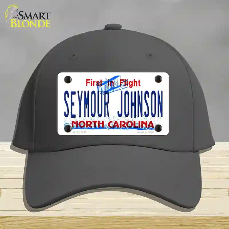 HAT04-MLP-11835 Seymour Johnson North Carolina Novelty License Plate Hat, Cotton - Charcoal