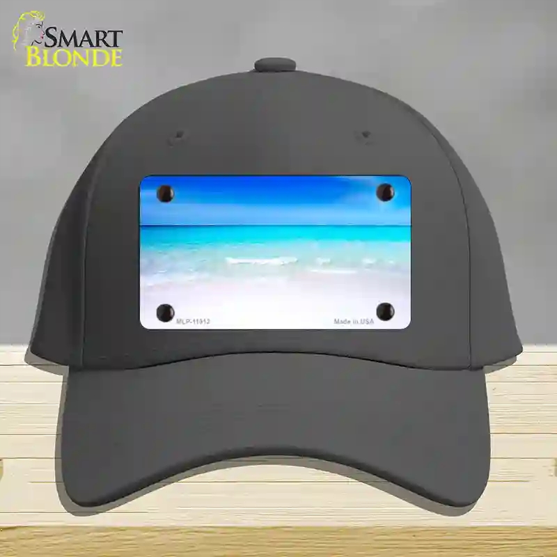 HAT04-MLP-11912 Beach Scene Novelty License Plate Hat, Cotton - Charcoal