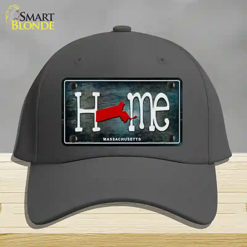 HAT04-MLP-12012 Massachusetts Home State Outline Novelty License Plate Hat, Cotton - Charcoal
