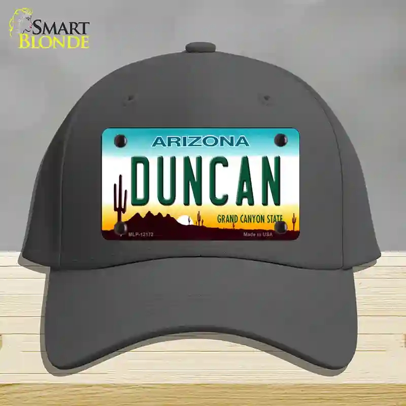HAT04-MLP-12172 Duncan Arizona Novelty License Plate Hat, Cotton - Charcoal