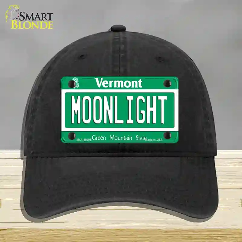 HAT07-MLP-10695 Moonlight Vermont Novelty License Plate Hat, Unconstructed Cotton - Black