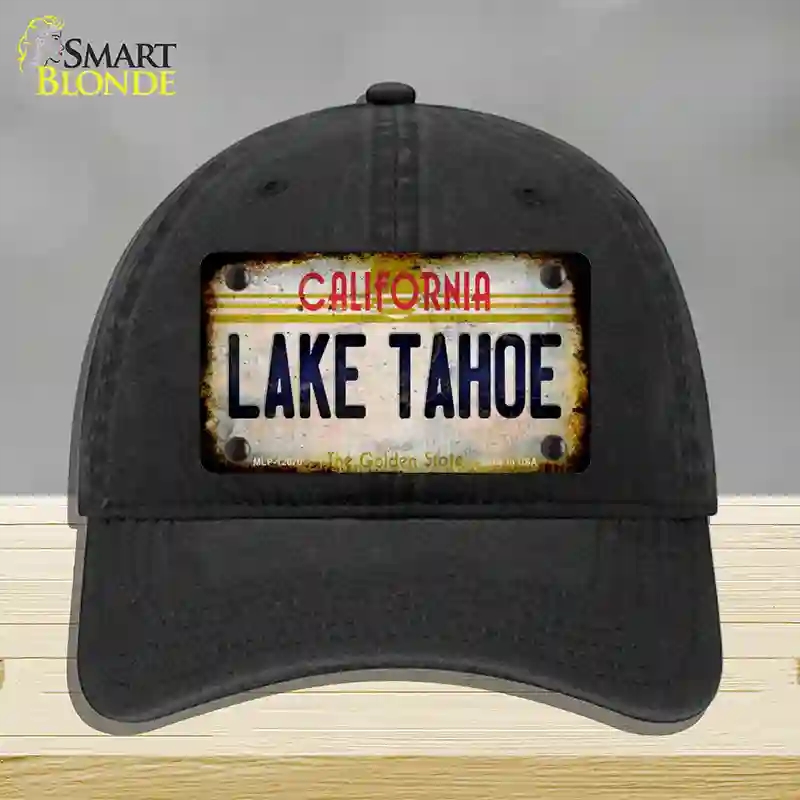 HAT07-MLP-12070 California Lake Tahoe Novelty License Plate Hat, Unconstructed Cotton - Black
