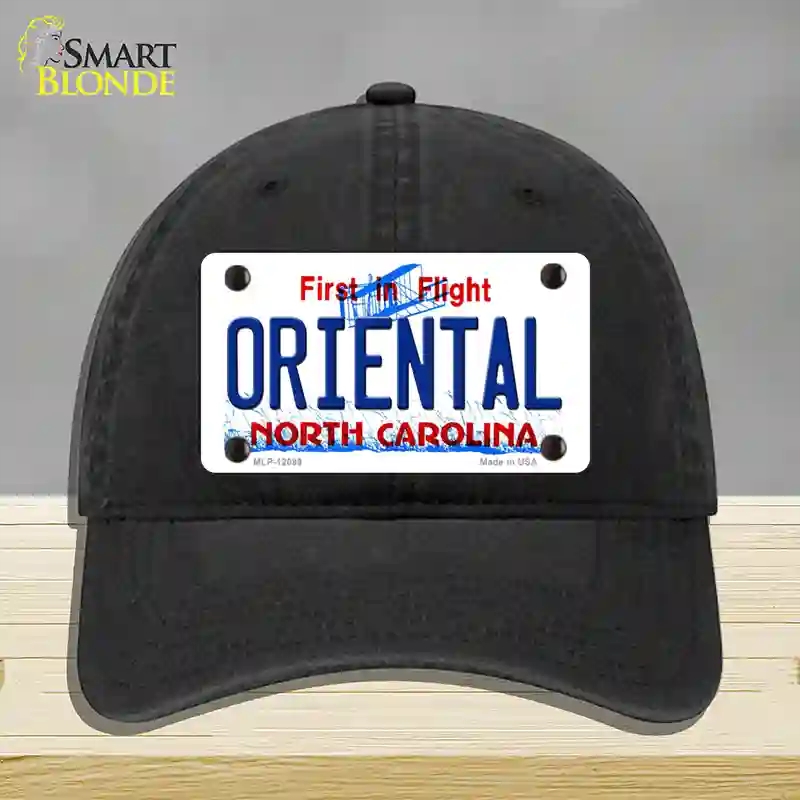 HAT07-MLP-12099 Oriental North Carolina State Novelty License Plate Hat, Unconstructed Cotton - Black