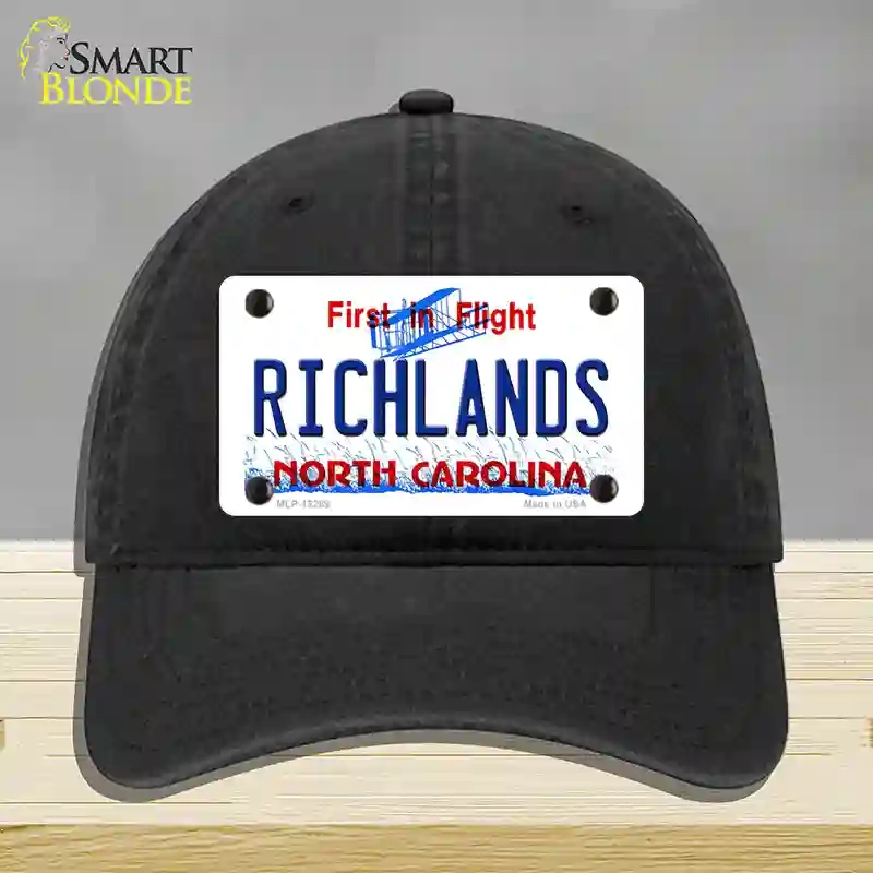 HAT07-MLP-12289 North Carolina Richlands Novelty License Plate Hat, Unconstructed Cotton - Black