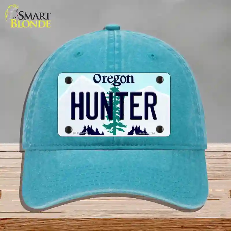 HAT10-MLP-10378 Hunter Oregon Novelty License Plate Hat, Unconstructed Cotton - Lake Blue