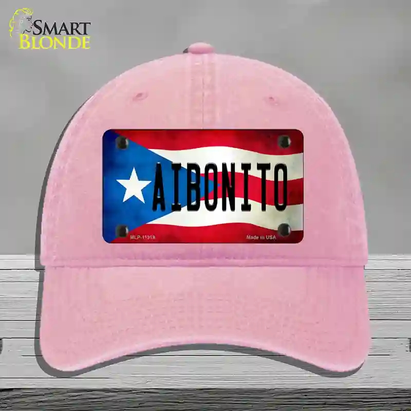 HAT12-MLP-11319 Aibonito Puerto Rico Flag Novelty License Plate Hat, Unconstructed Cotton - Pink
