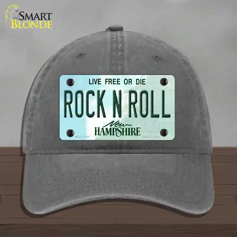 HAT08-MLP-12167 Rock N Roll   Hampshire Novelty License Plate Hat, Unconstructed Cotton - Charcoal