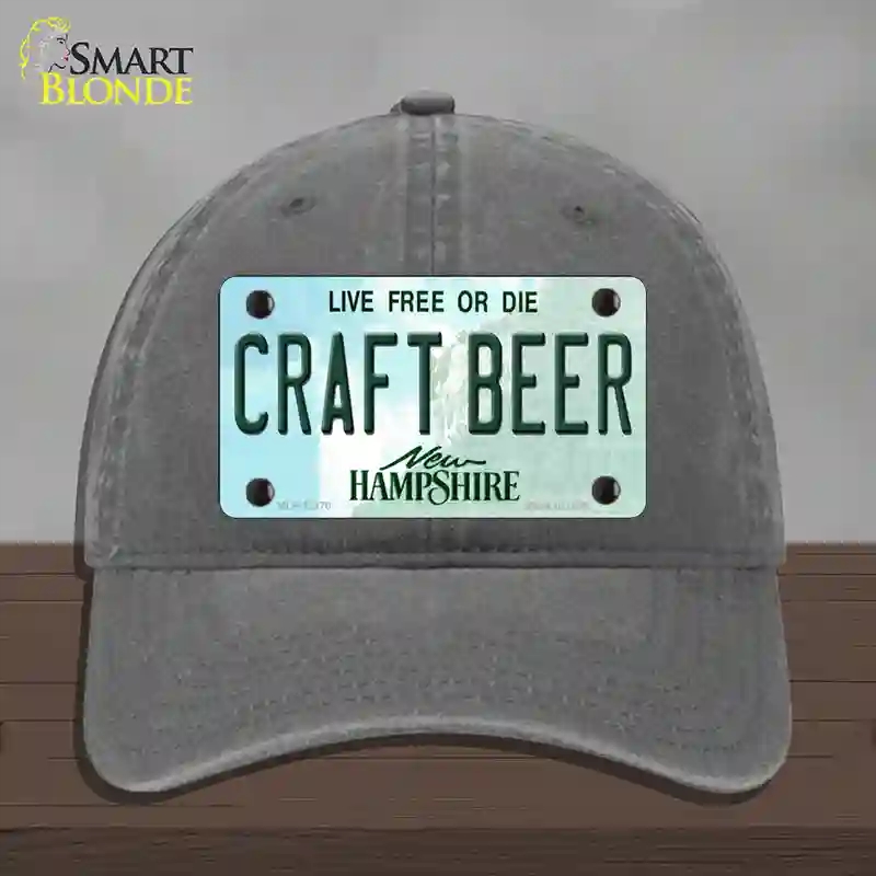HAT08-MLP-12170 Craft Beer   Hampshire Novelty License Plate Hat, Unconstructed Cotton - Charcoal