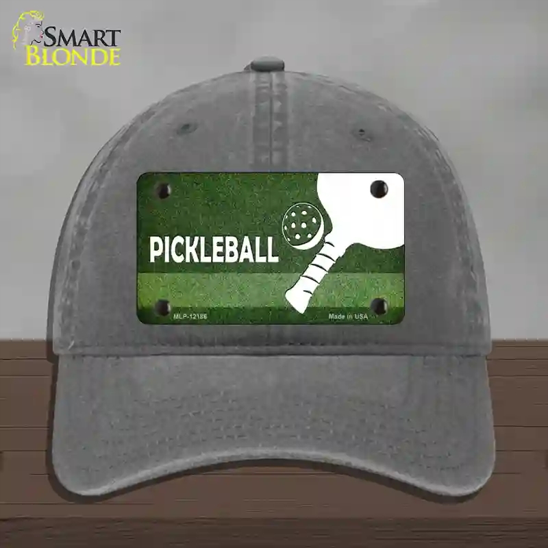 HAT08-MLP-12186 Pickleball Novelty License Plate Hat, Unconstructed Cotton - Charcoal