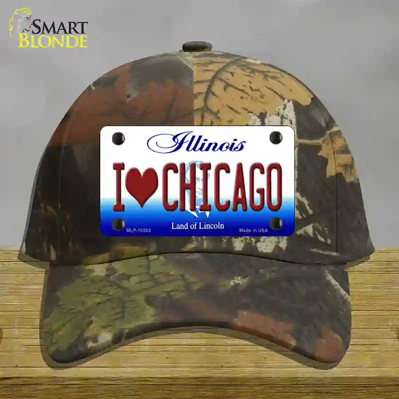 HAT06-MLP-10283 I Love Chicago Illinois Novelty License Plate Hat, Cotton - Camoflauge