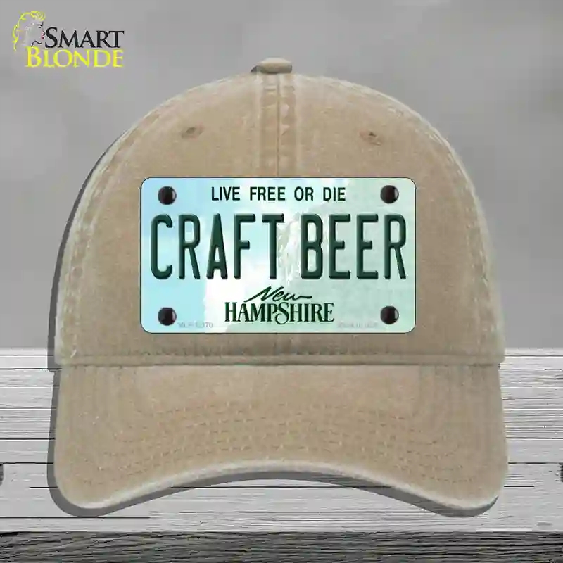 HAT09-MLP-12170 Craft Beer   Hampshire Novelty License Plate Hat, Unconstructed Cotton - Khaki