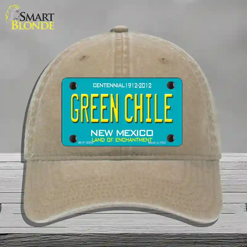 HAT09-MLP-12502 Green Chile   Mexico Novelty License Plate Hat, Unconstructed Cotton - Khaki