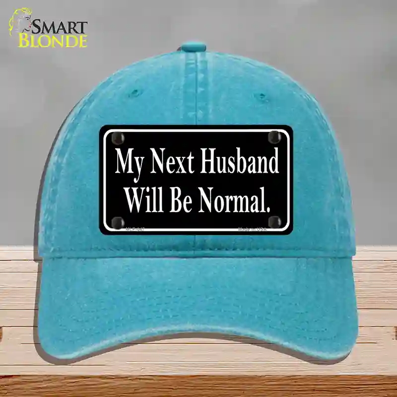 HAT10-MLP-047 My Next Husband Novelty License Plate Hat, Unconstructed Cotton - Lake Blue