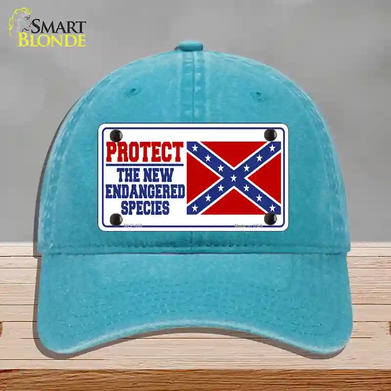 HAT10-MLP-050   Endangered Species Novelty License Plate Hat, Unconstructed Cotton - Lake Blue