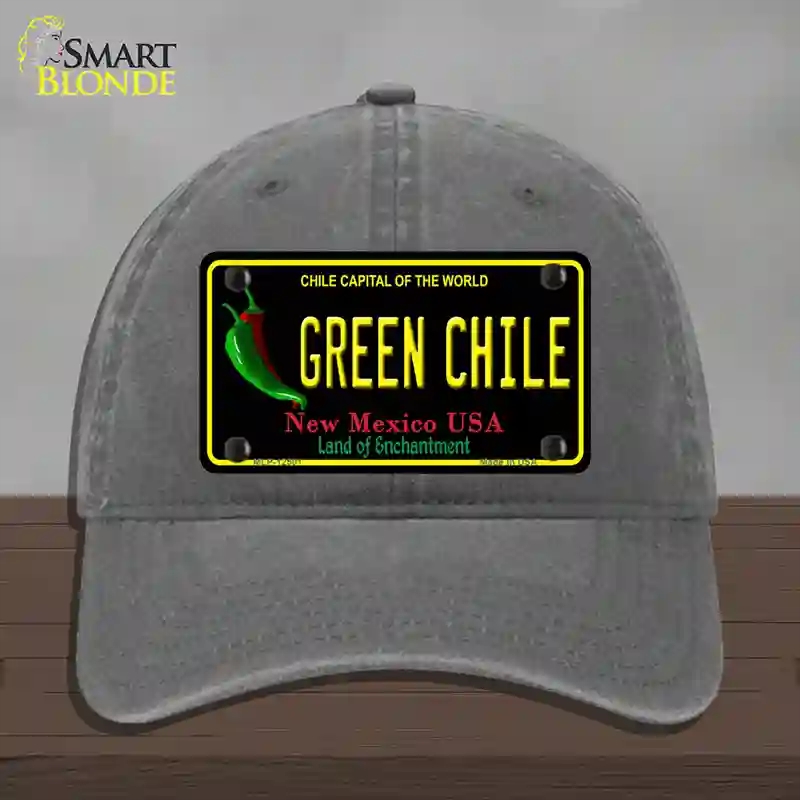 HAT08-MLP-12501 Green Chile   Mexico Black Novelty License Plate Hat, Unconstructed Cotton - Charcoal