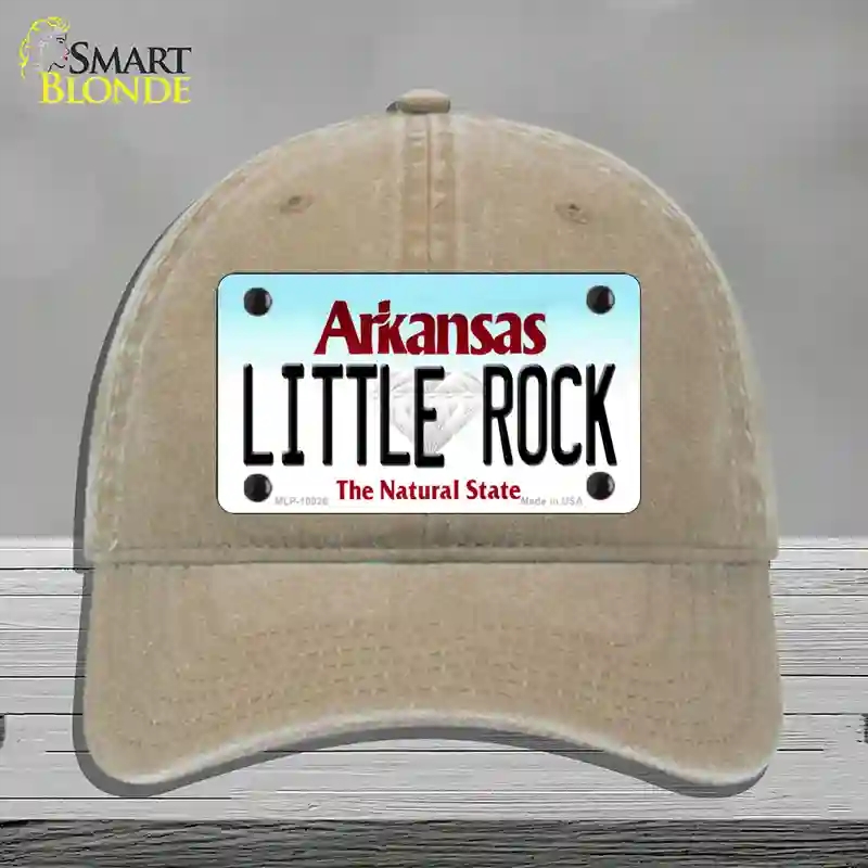 HAT09-MLP-10026 Little Rock Arkansas Novelty License Plate Hat, Unconstructed Cotton - Khaki