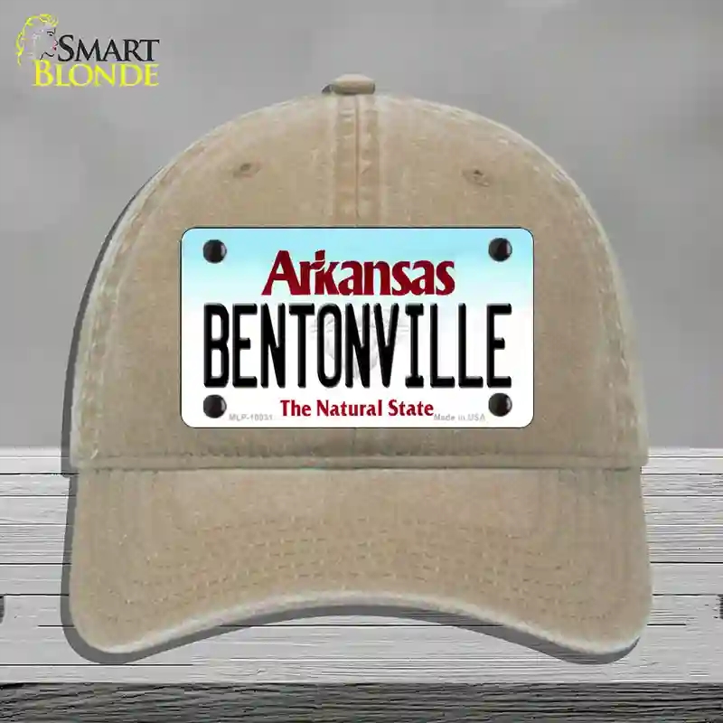 HAT09-MLP-10031 Bentonville Arkansas Novelty License Plate Hat, Unconstructed Cotton - Khaki