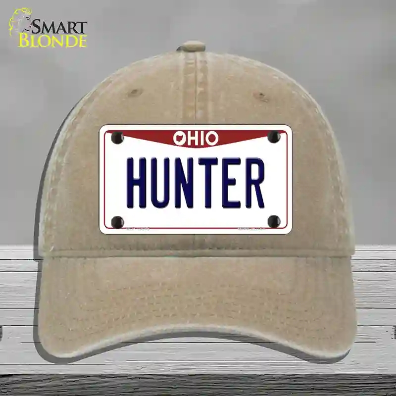 HAT09-MLP-10095 Hunter Ohio Novelty License Plate Hat, Unconstructed Cotton - Khaki