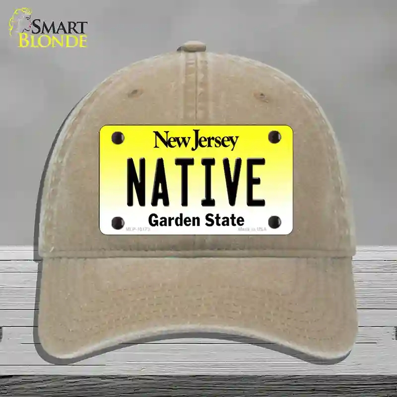 HAT09-MLP-10173 Native   Jersey Novelty License Plate Hat, Unconstructed Cotton - Khaki
