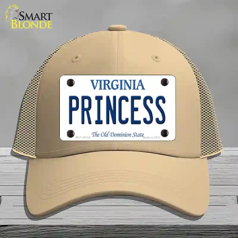HAT15-MLP-10135 Princess Virginia Novelty License Plate Hat, Mesh - Khaki